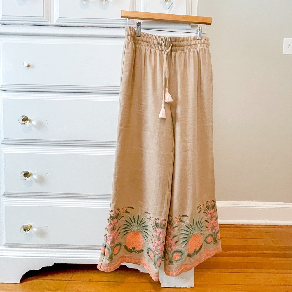 New Spartina 449 Amelia Linen Palazzo Pant | S